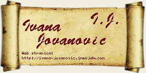 Ivana Jovanović vizit kartica